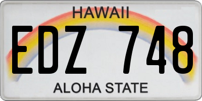 HI license plate EDZ748