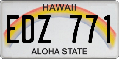 HI license plate EDZ771
