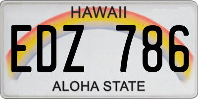 HI license plate EDZ786