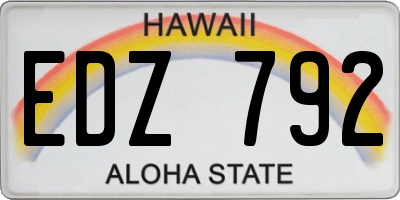 HI license plate EDZ792