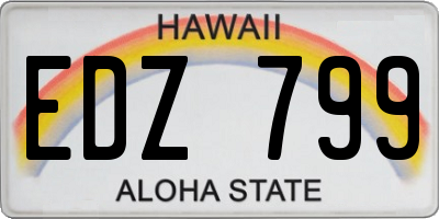 HI license plate EDZ799