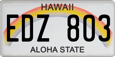 HI license plate EDZ803