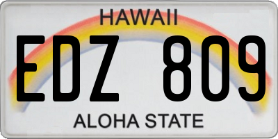 HI license plate EDZ809