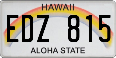 HI license plate EDZ815