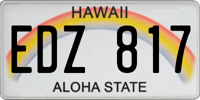 HI license plate EDZ817