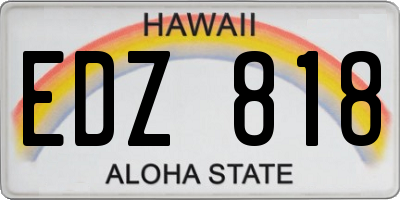 HI license plate EDZ818
