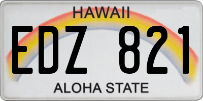 HI license plate EDZ821