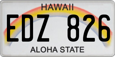 HI license plate EDZ826