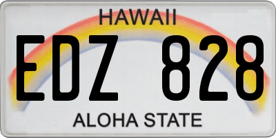 HI license plate EDZ828
