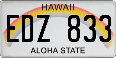 HI license plate EDZ833