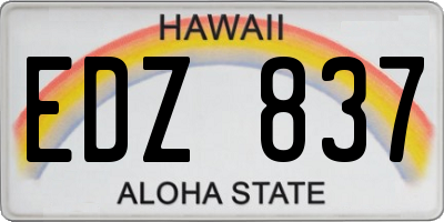 HI license plate EDZ837
