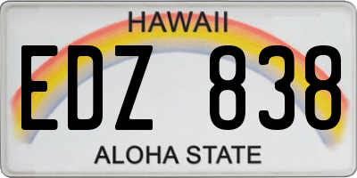 HI license plate EDZ838