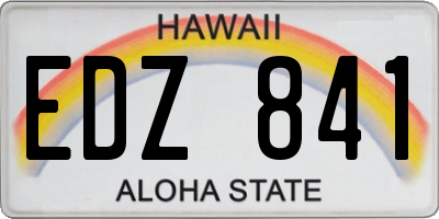 HI license plate EDZ841