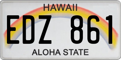 HI license plate EDZ861
