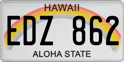 HI license plate EDZ862