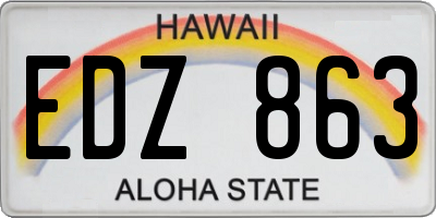 HI license plate EDZ863