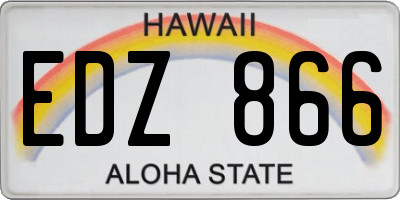 HI license plate EDZ866