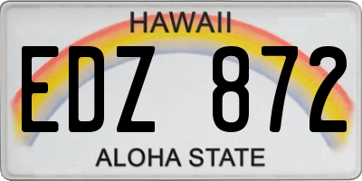 HI license plate EDZ872