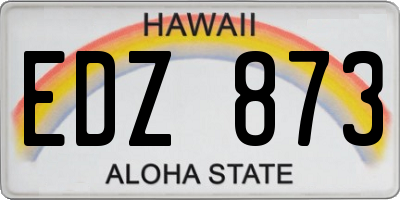 HI license plate EDZ873