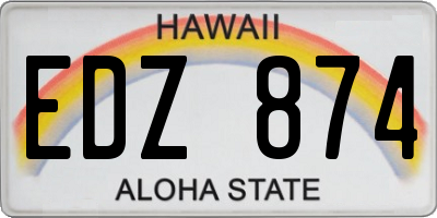 HI license plate EDZ874