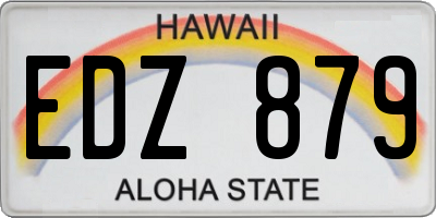 HI license plate EDZ879