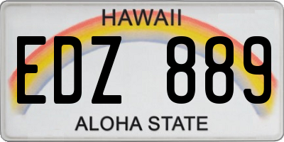 HI license plate EDZ889