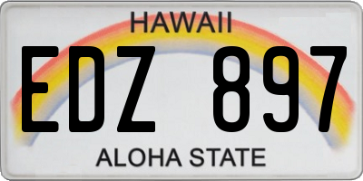 HI license plate EDZ897