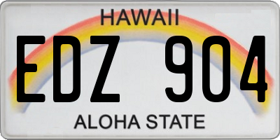 HI license plate EDZ904