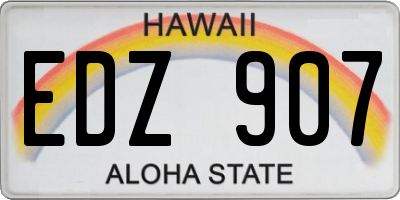 HI license plate EDZ907