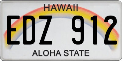 HI license plate EDZ912