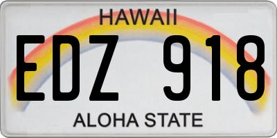 HI license plate EDZ918