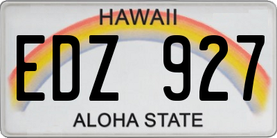 HI license plate EDZ927