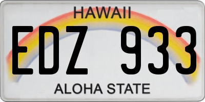 HI license plate EDZ933