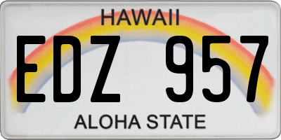 HI license plate EDZ957