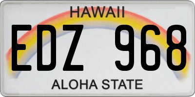HI license plate EDZ968