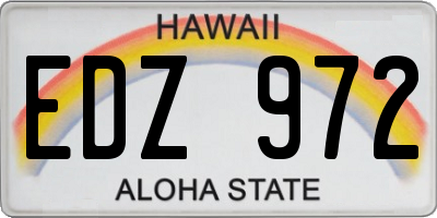 HI license plate EDZ972