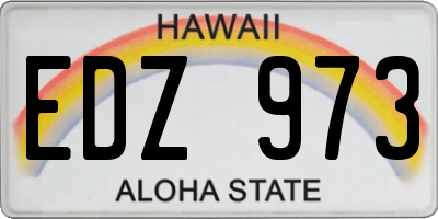 HI license plate EDZ973