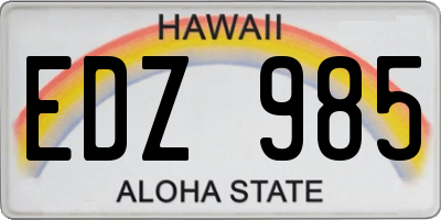 HI license plate EDZ985