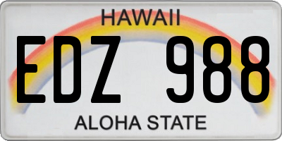 HI license plate EDZ988