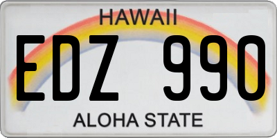 HI license plate EDZ990