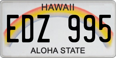 HI license plate EDZ995