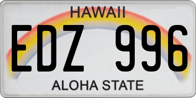 HI license plate EDZ996