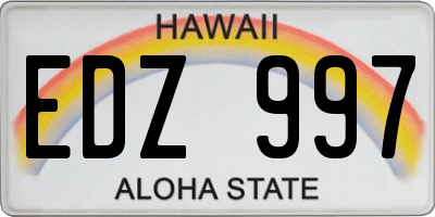 HI license plate EDZ997