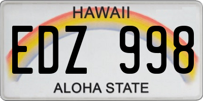 HI license plate EDZ998