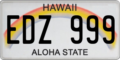 HI license plate EDZ999