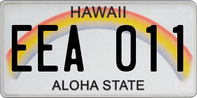 HI license plate EEA011