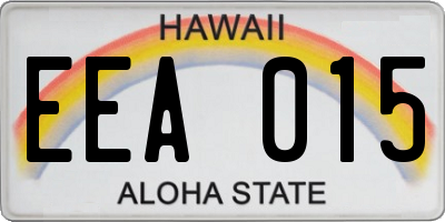HI license plate EEA015