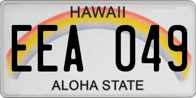 HI license plate EEA049