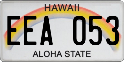 HI license plate EEA053