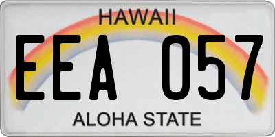 HI license plate EEA057